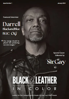 BLIC cover for January 2024 with photo of a Black man with a leather jacket is Darrell BlackandBlue